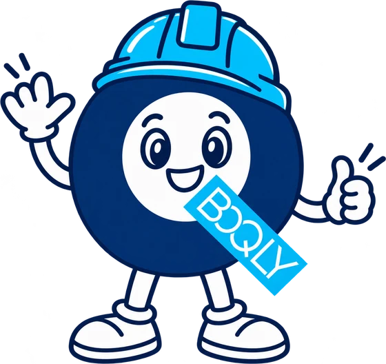 BOQLY Q, BOQLY’s digital estimating mate, waving and giving a thumbs up